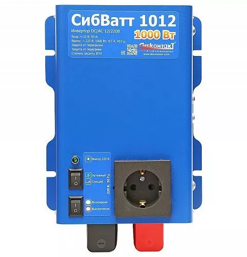 Купить СибВатт 1012 инвертор, преобразователь напряжения DC/AC, 12В/220В, 1000Вт в Москве от производителя - фото №3